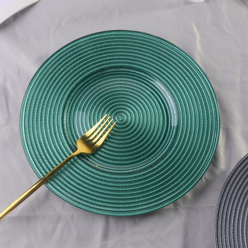 glass charger plate 1 Wholesale Glass Charger Plate PZ-050 - Image 1